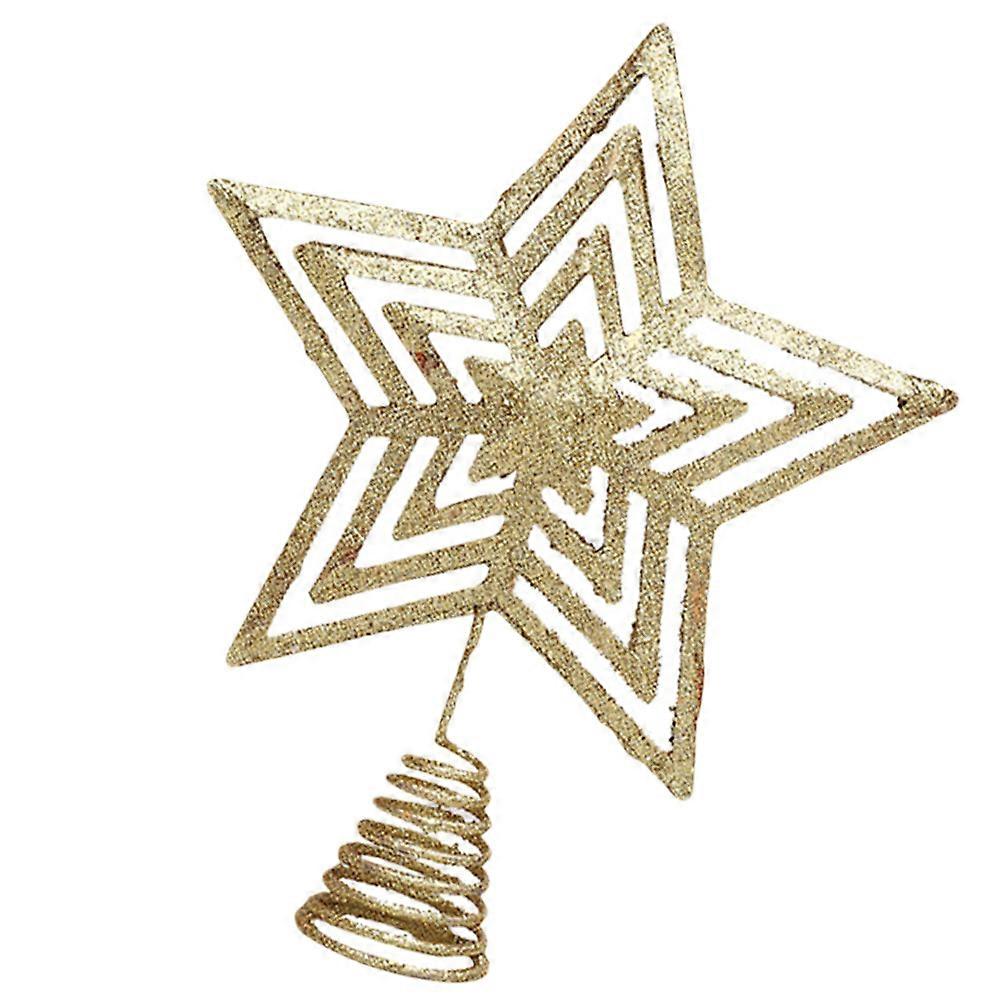 Golden Christmas Star Tree Topper Decoration 3Pcs for Holiday Tree