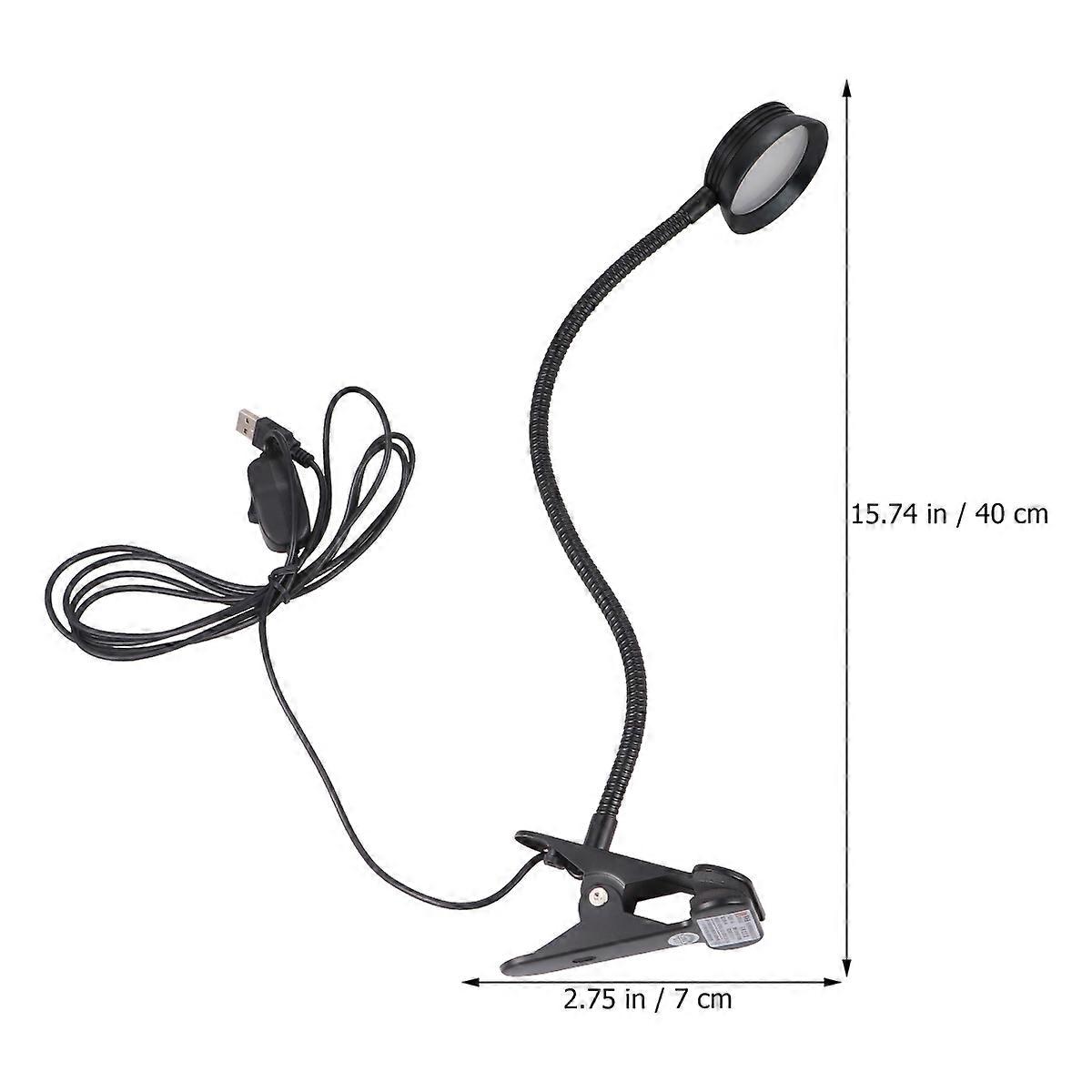 LED Reading Lamp USB Clip Light for Reading Black Flexible Neck Light