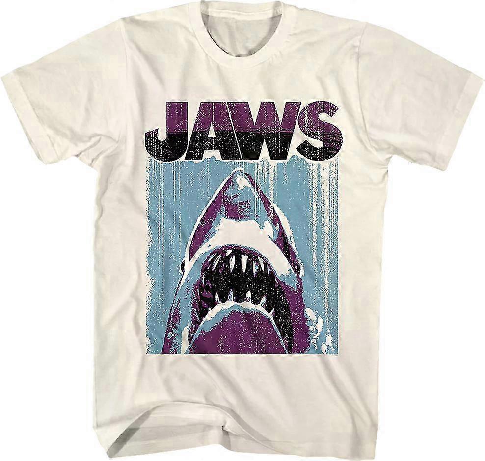 Brushstroke Poster Jaws T-skjorte Rockinstone