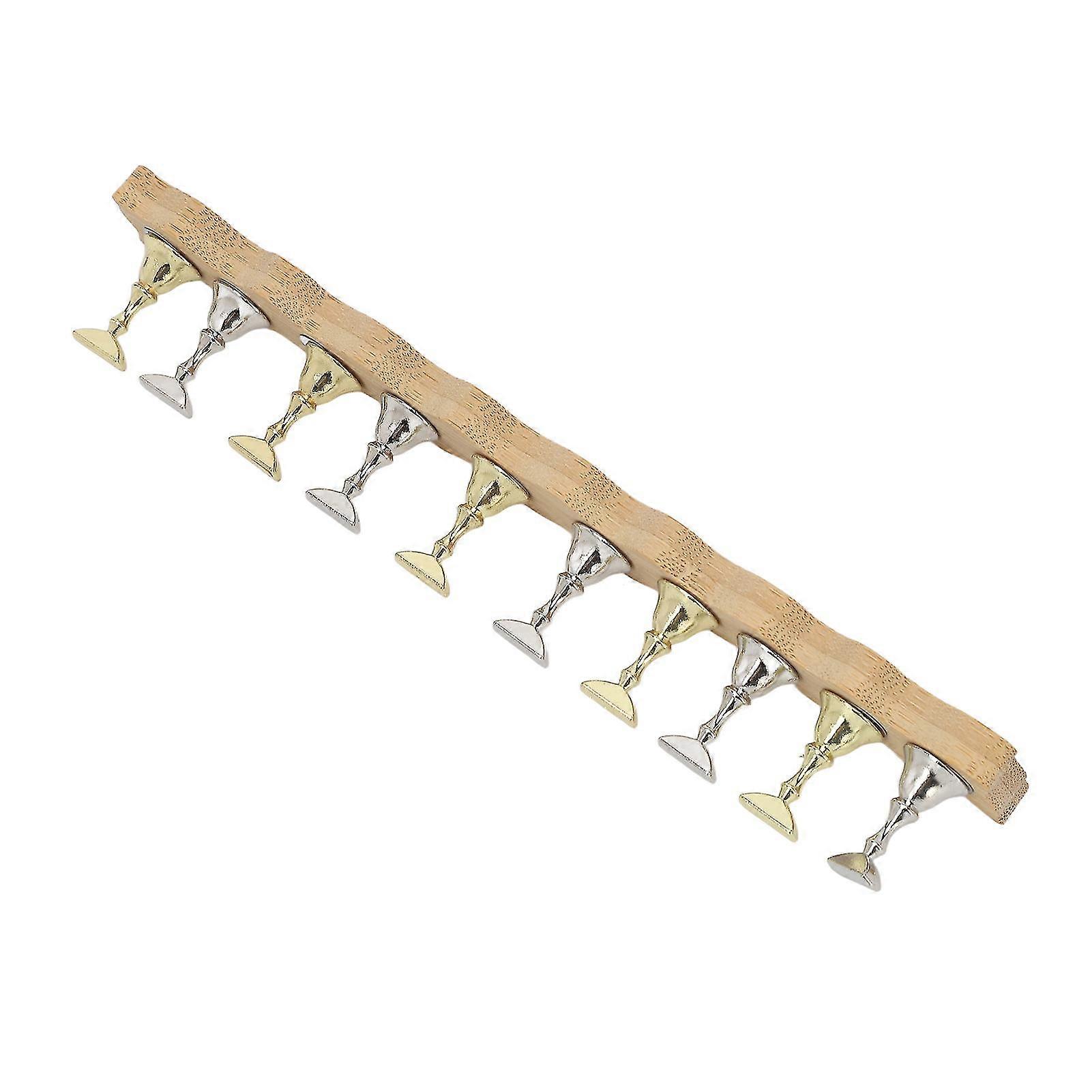 Nail Display Stand Manicure Tool Wave Edge Wooden Base Magnetic Nail Practice Stand with 10pcs Stands