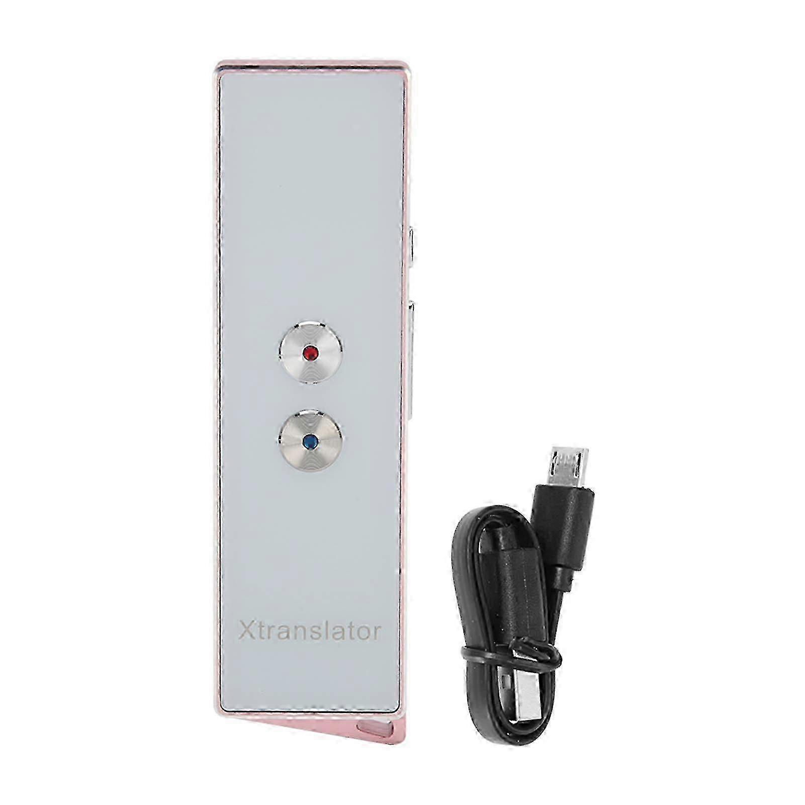 2025 Translator Device Support 74 Languages 70 Accents Real Time Bluetooth 5.0 99% Accuracy Rate Handheld Smart Voice Translator Rose Gold