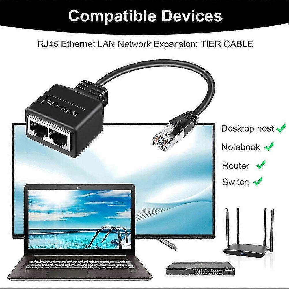 2025 Network cable extender Three-way RJ45