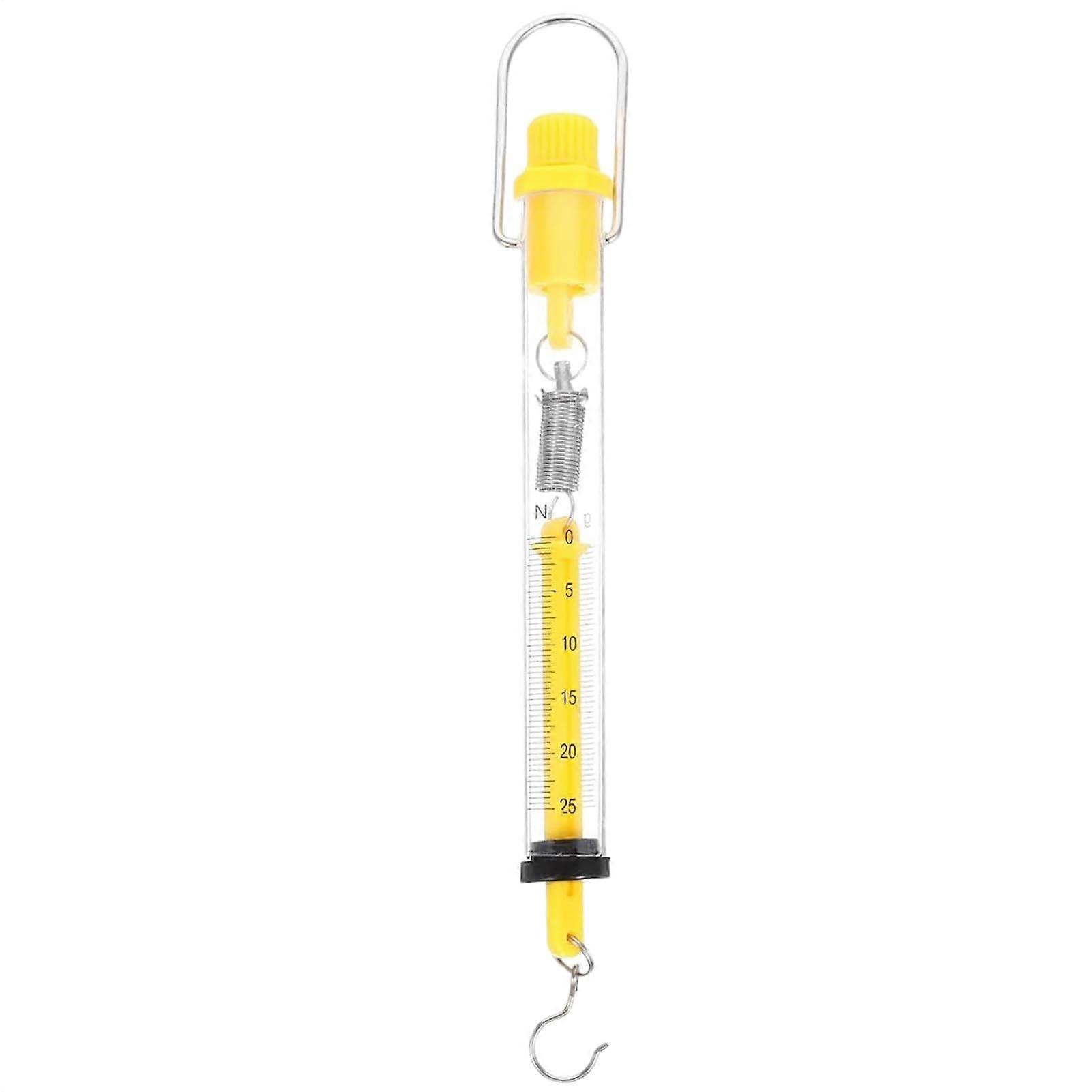 Spring Scale Dynamometer For Physics Education, 2.5 N Capacity, ABS And Metal Construction, 25x2.5 cm, 250 g Equivalent