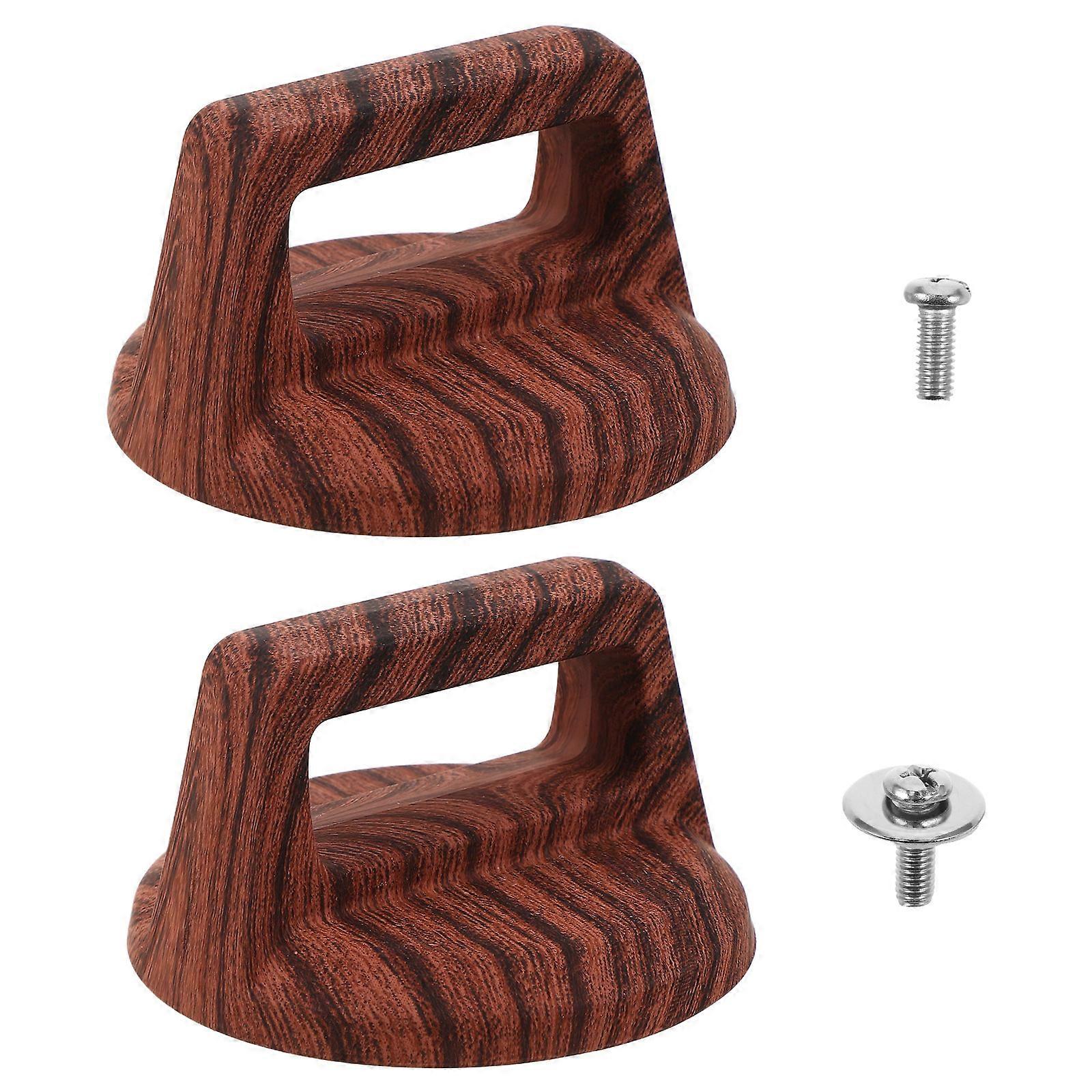 Pot Lid Handle Knob Replacement 2Pcs Wood Grain for Cooking Daily Use Anti-Scalding Universal Compatibility