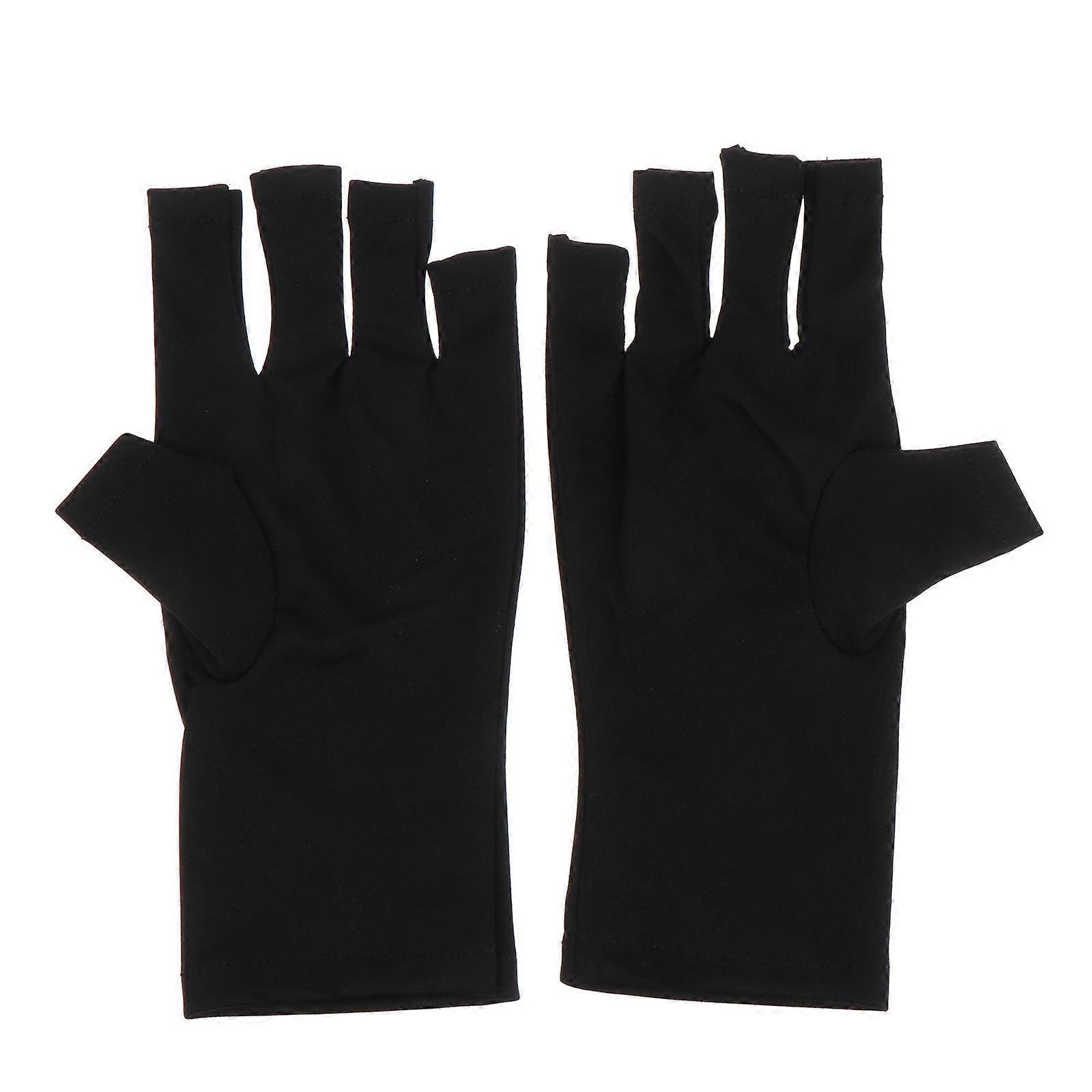 Polyester Nail Gloves Uv Shield Gloves for Manicure Use 2Pcs Pair