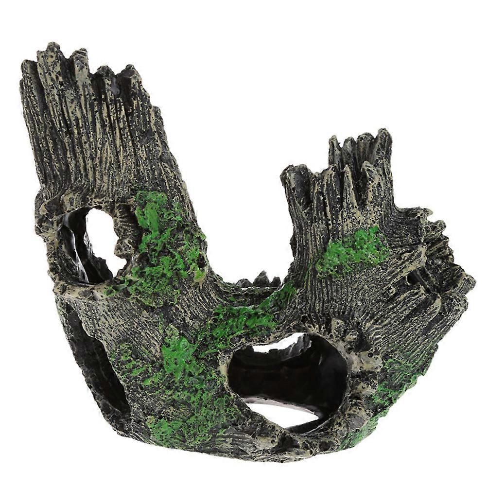 Simulation Tree Hiding Cave Fish Tank Decorations Cave Resin 2Set