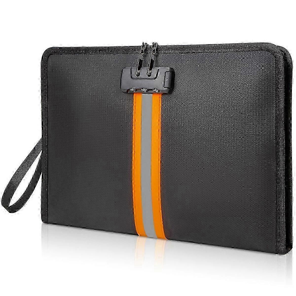 Fireproof Document Bag with Lock,13x9.2Inch Fireproof Money Bag,with Zipper and Lock,Suitable for Tablets, A4 Documents