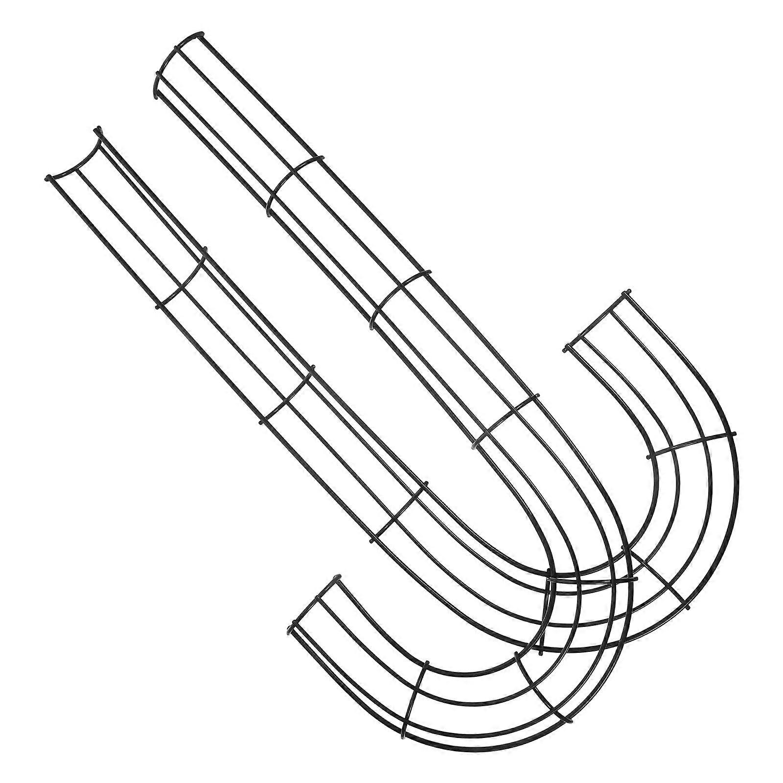 Iron Wreath Frame Black Candy Cane Style for DIY Floral Projects 4Pcs