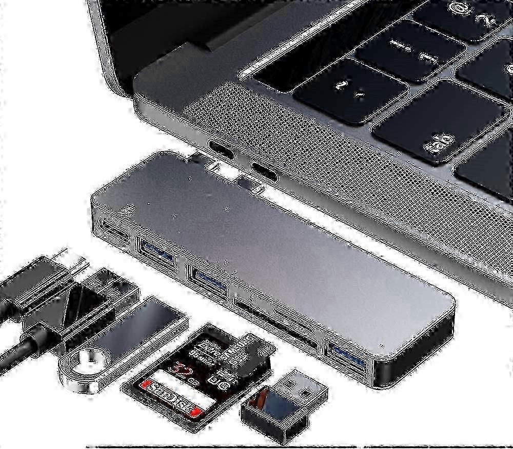 6-in-1 USB-C Hub Adapter for MacBook Pro and Air 2018-2020 - Multi-Port Accessories for UK Users
