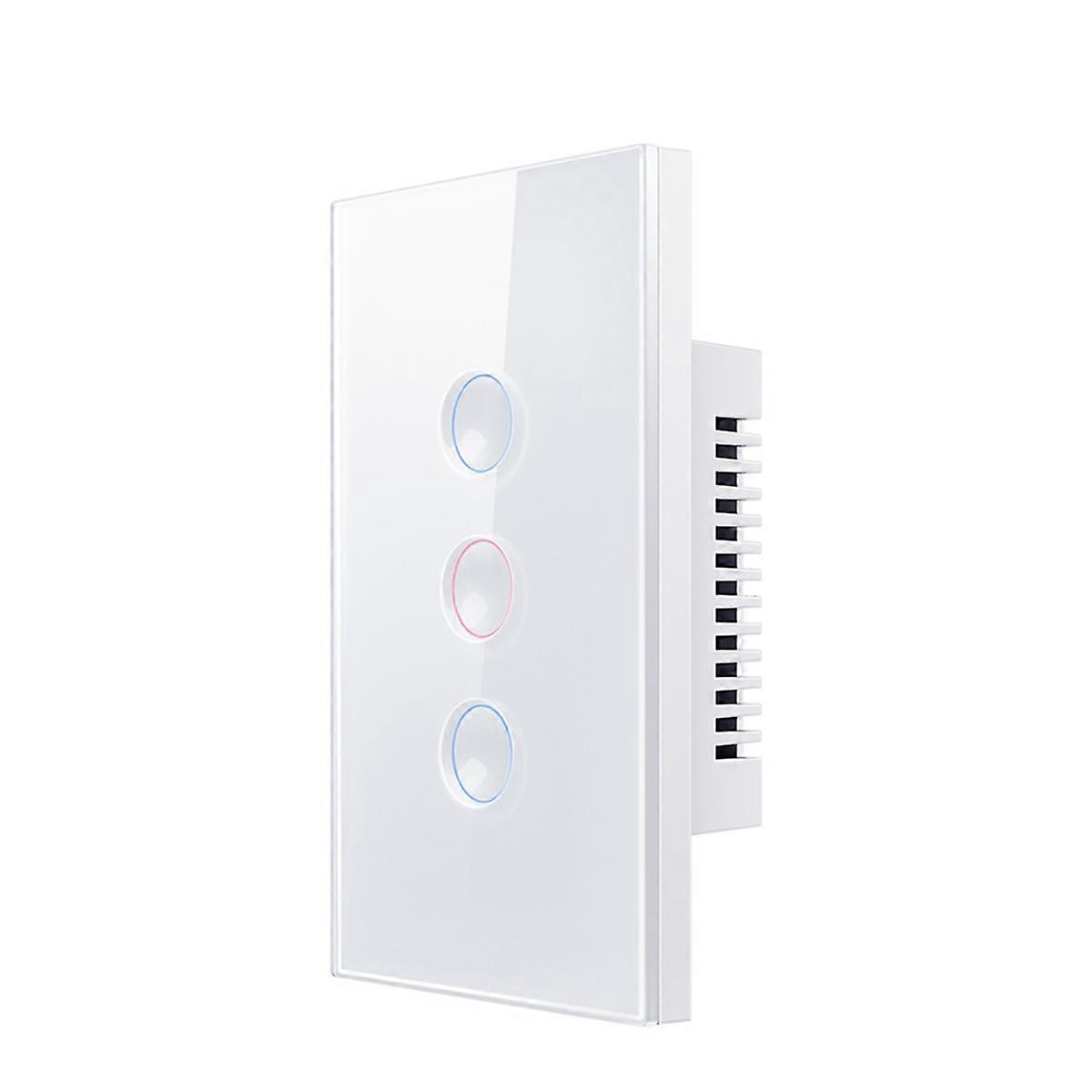 Zigbee White Smart Touch Switch with Home 3 Gang