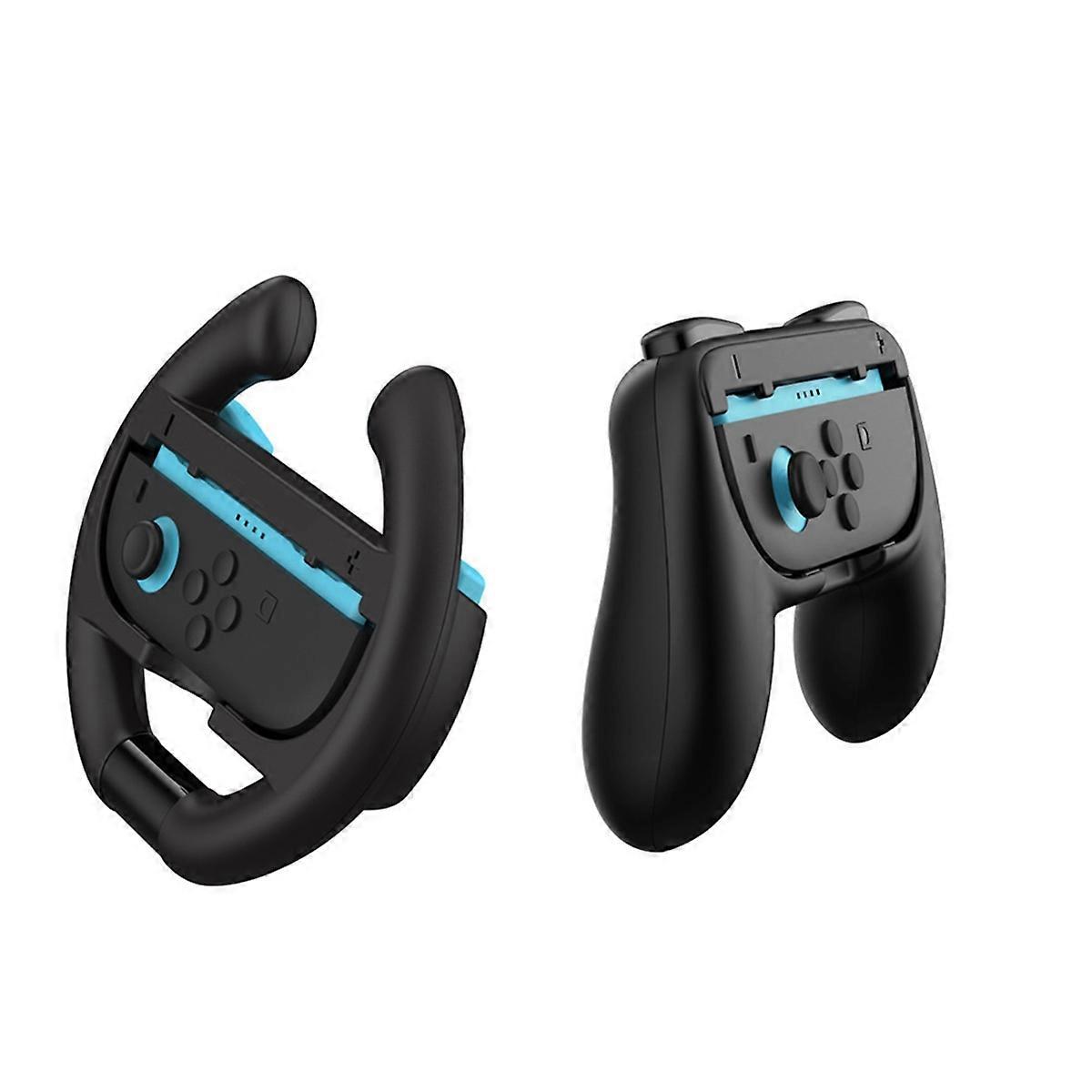 4 Pcs for 2 Kart Games Racing Steering Wheels for Switch 2 JoyCon Controller Accessories