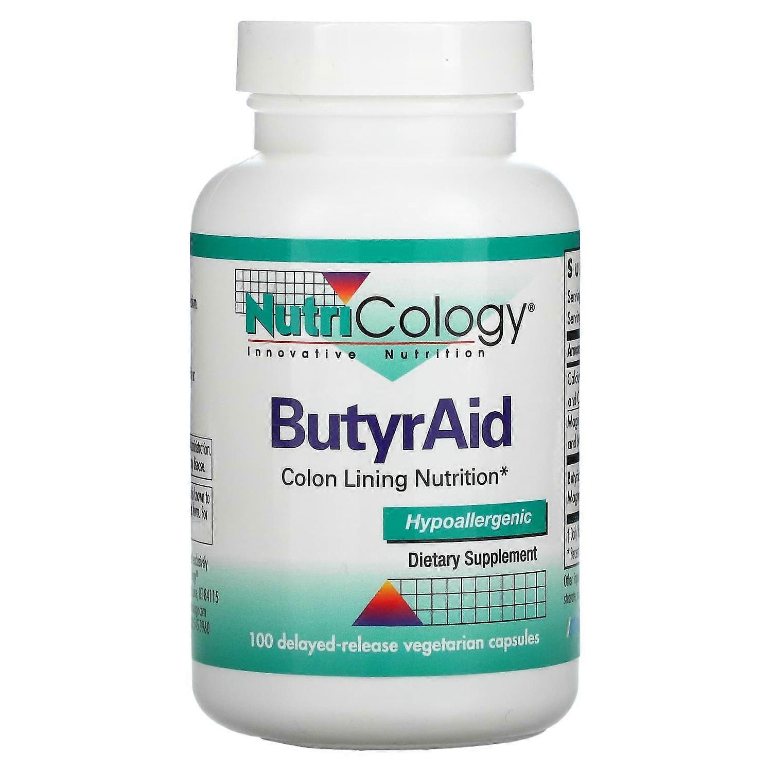 Nutricology, ButyrAid, 100 Delayed-Release Vegetarian Capsules