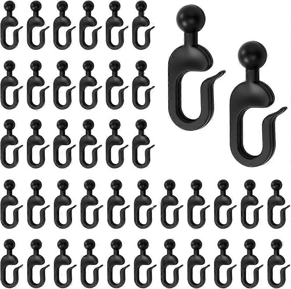50 PCS Plastic Curtain Hooks,Gazebo Curtain Hooks,Pergola Slider Hooks