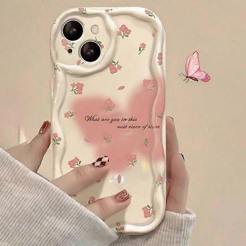 Butterfly Painting Wave Case for iPhone 16 E 15 Pro Max 14 13 12 Mini 11 Pro Max XS X 8 7 Plus Silicone Shockproof Covers Funda
