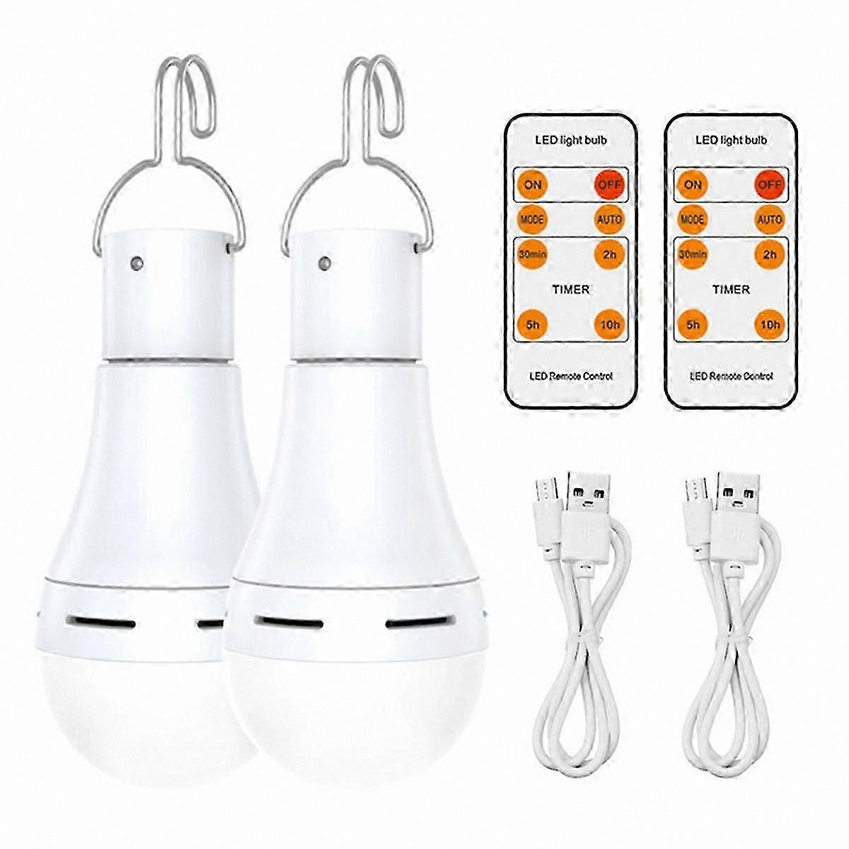 Rechargeable LED Bulb with Battery Backup, 2 Pack, Emergency Lighting Solution