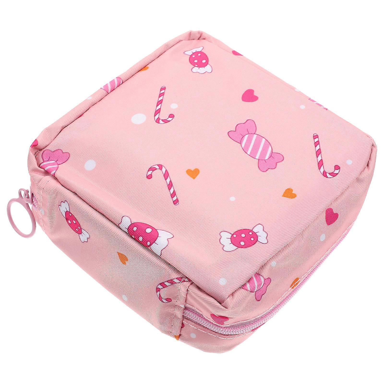 Tampon Holder Multi-Function Storage Bag for Period Use 5Pcs Pink Portable Sanitary