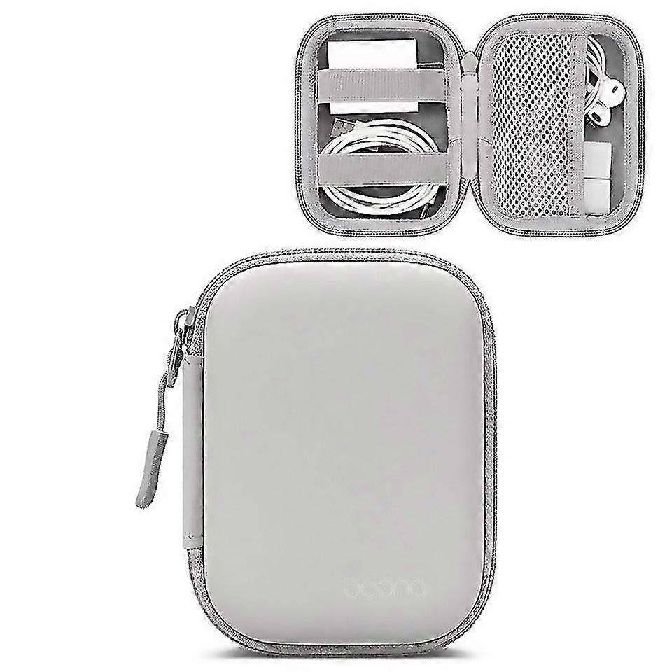 For Baona Bnf003 Leather Digital Headphone Cable U Disk Storage Bag Specification Rectangular Gray
