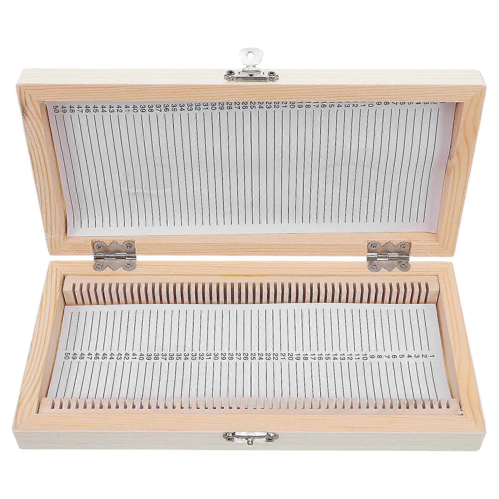 Wooden Microscope Slide Holder for Safe Storage with 50 Slide Capacity