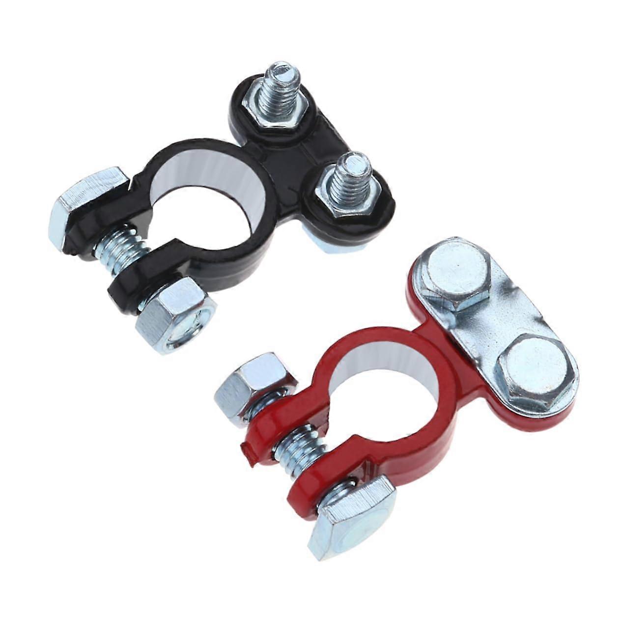 Car Battery Terminals 2Pack Zinc Alloy Ends Red and Black Durable Universal Fit Performance Connectors