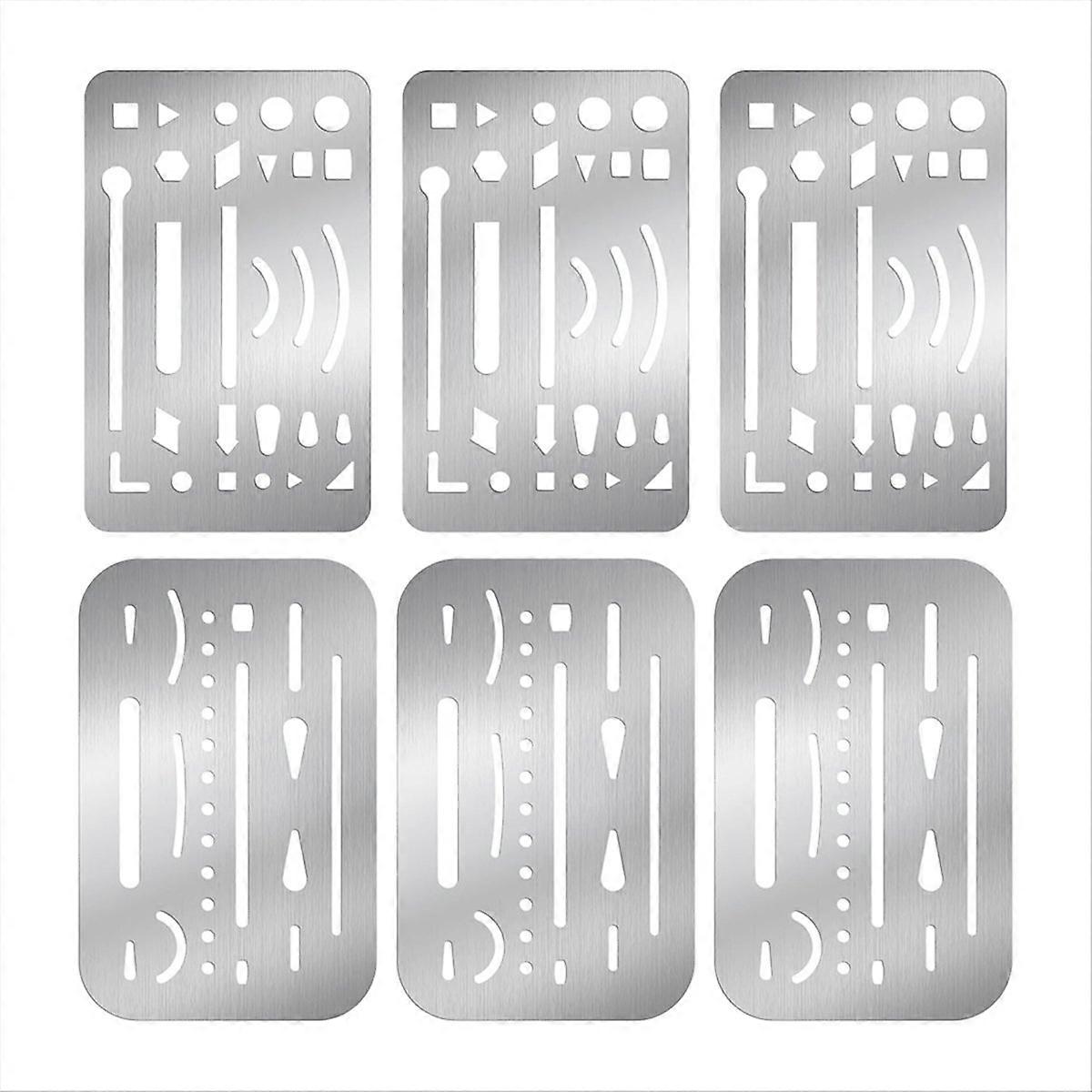6PCS 2 Styles Stainless Steel Erasing Shields, Eraser Shield Eraser Template Drawing Template Shield