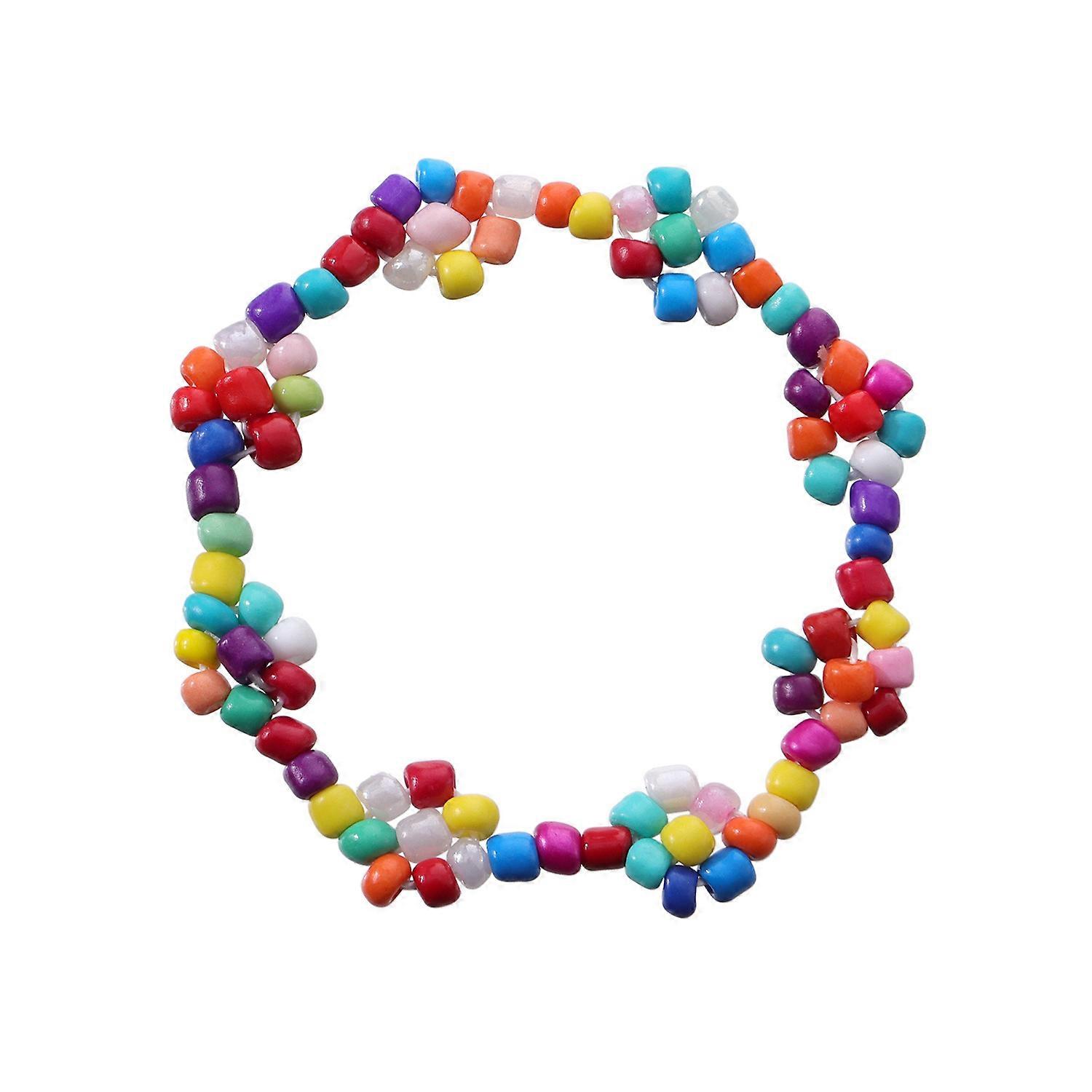 Bracelet, Elastic Rope Handmade Woven Colorful Multi-Element Flower Versatile Women's Jewelry