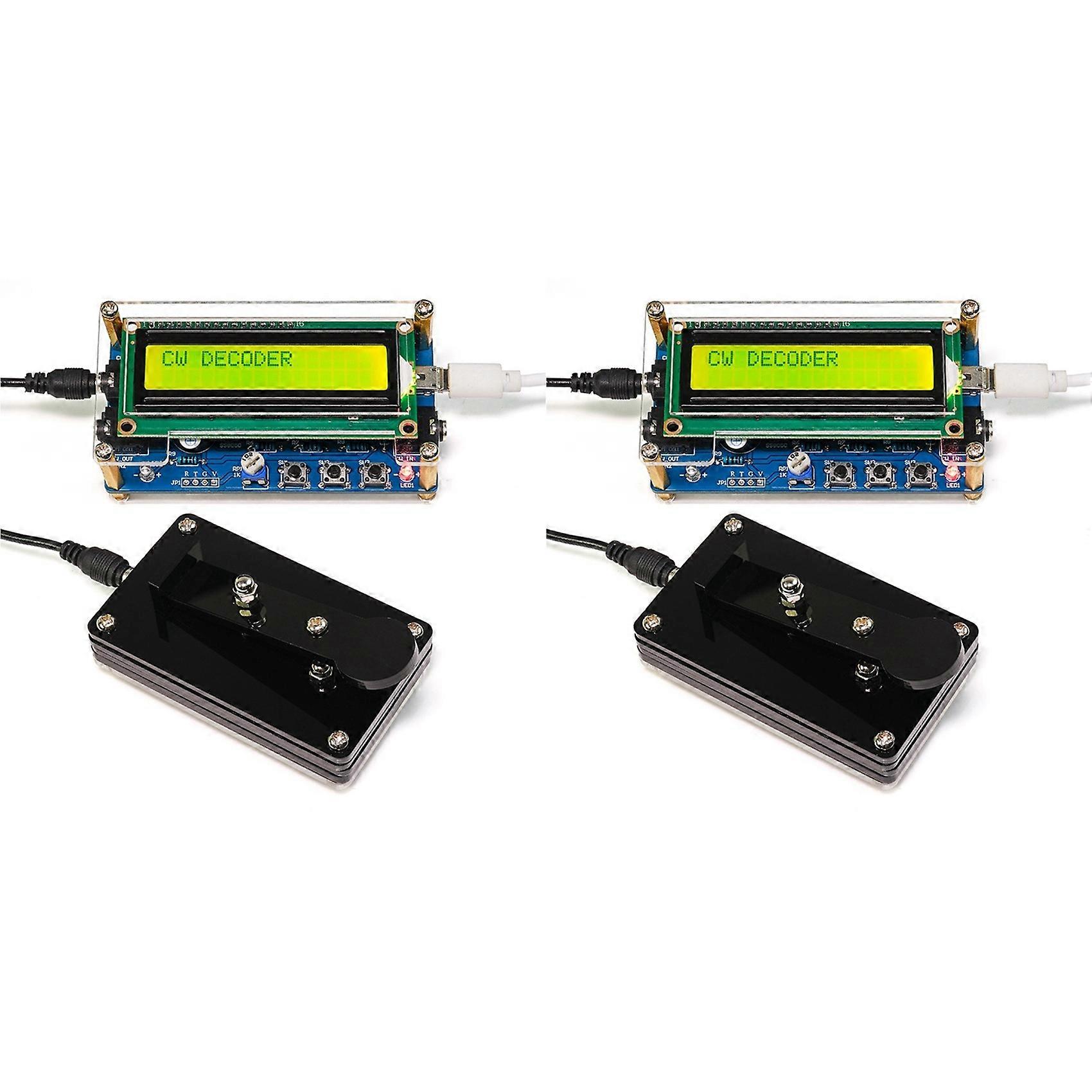 2X Upgraded CW Morse Code Decoder Finished+Case+Button Kit with Digital LCD CW Trainer Morse Code Decoder Kit