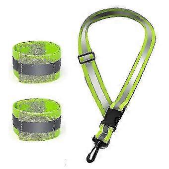 High-Visibility Reflective Sash for Night Running/Walking with 2 Adjustable Armbands hwy