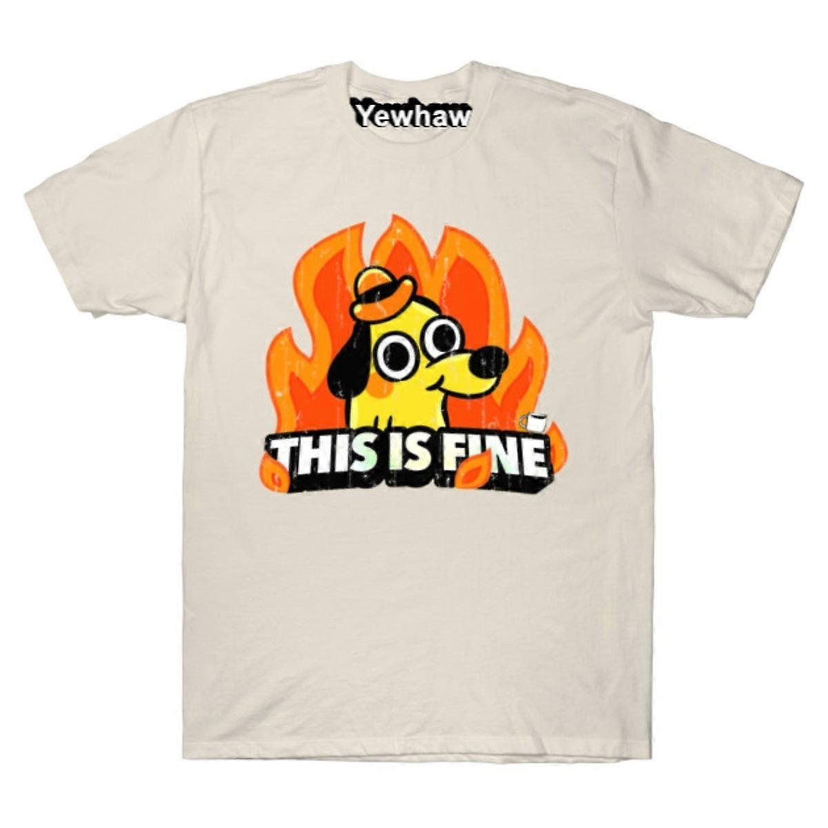 This Is Fine - Camiseta de Design de Paródia This Is Fine Meme Tee