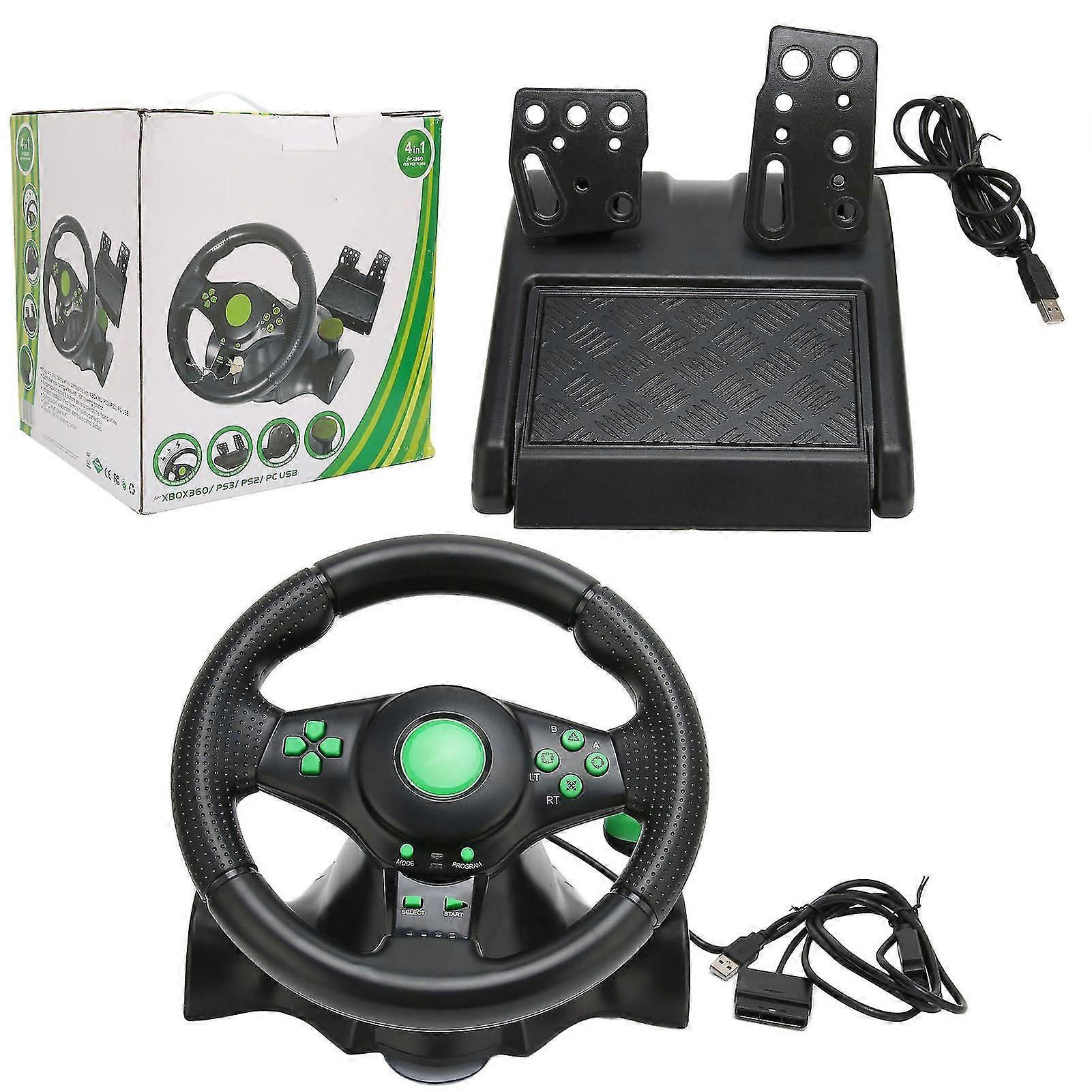PC Racing Wheel with Pedal - 180 Rotation, Vibration Feedback, Realistic Driving Experience