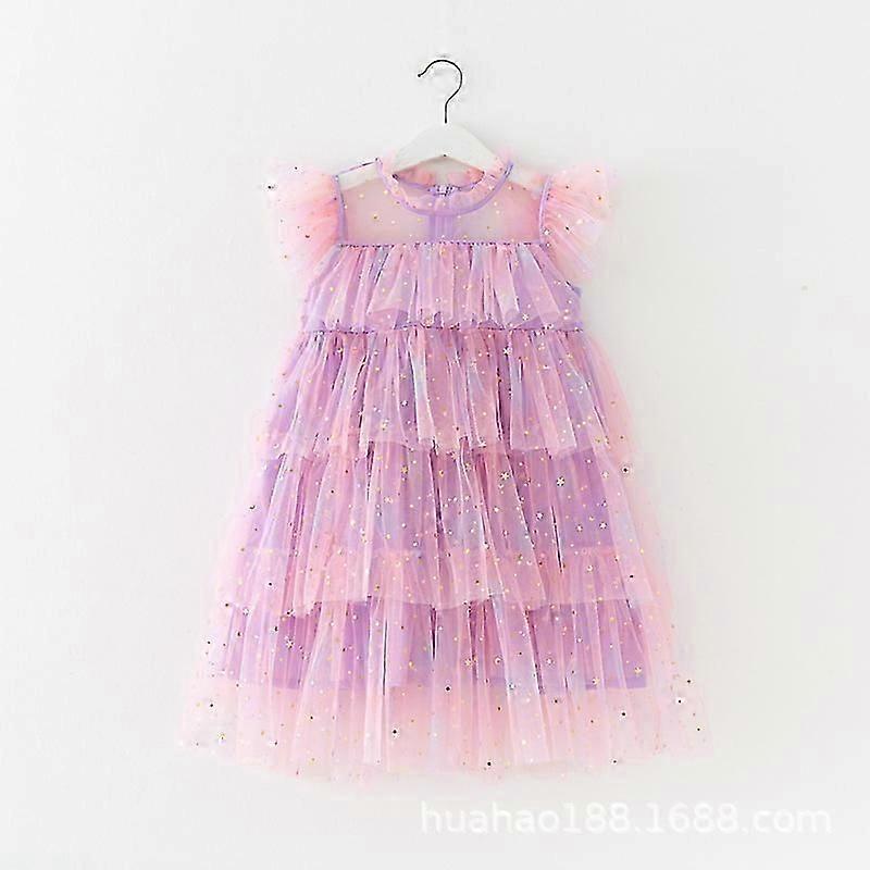 الفتيات حفلة عيد ميلاد الاطفال فستان الأطفال نجمة الترتر لامع اللباس الأميرة الكرة ثوب