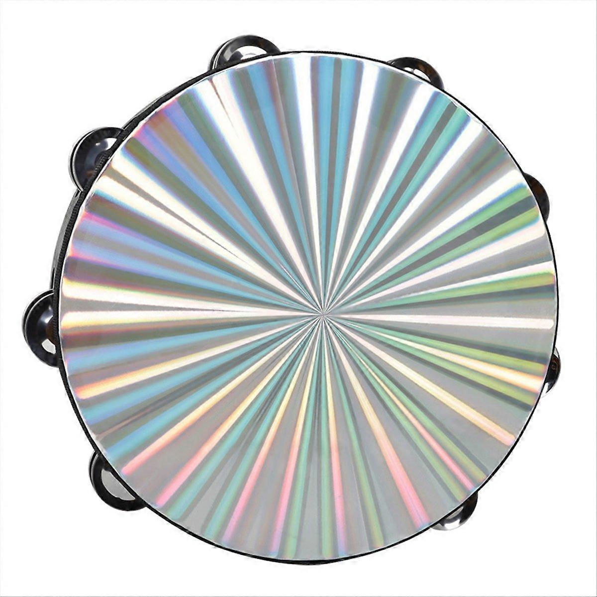 Laser 10 polegadas pandeiro com manivela, pandeiro de fileira dupla