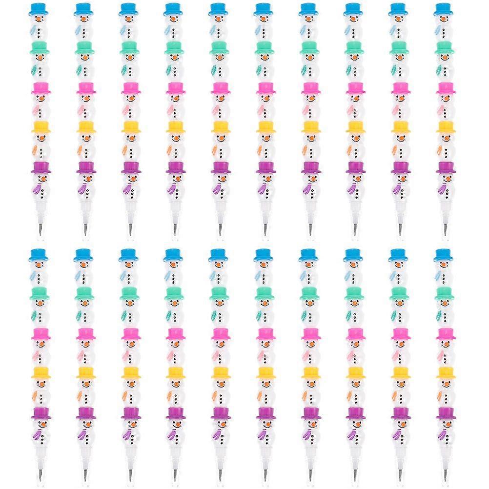 20Pcs Stackable Pencils Snowman Shaped Stacking Pencils Student Kids Accessory