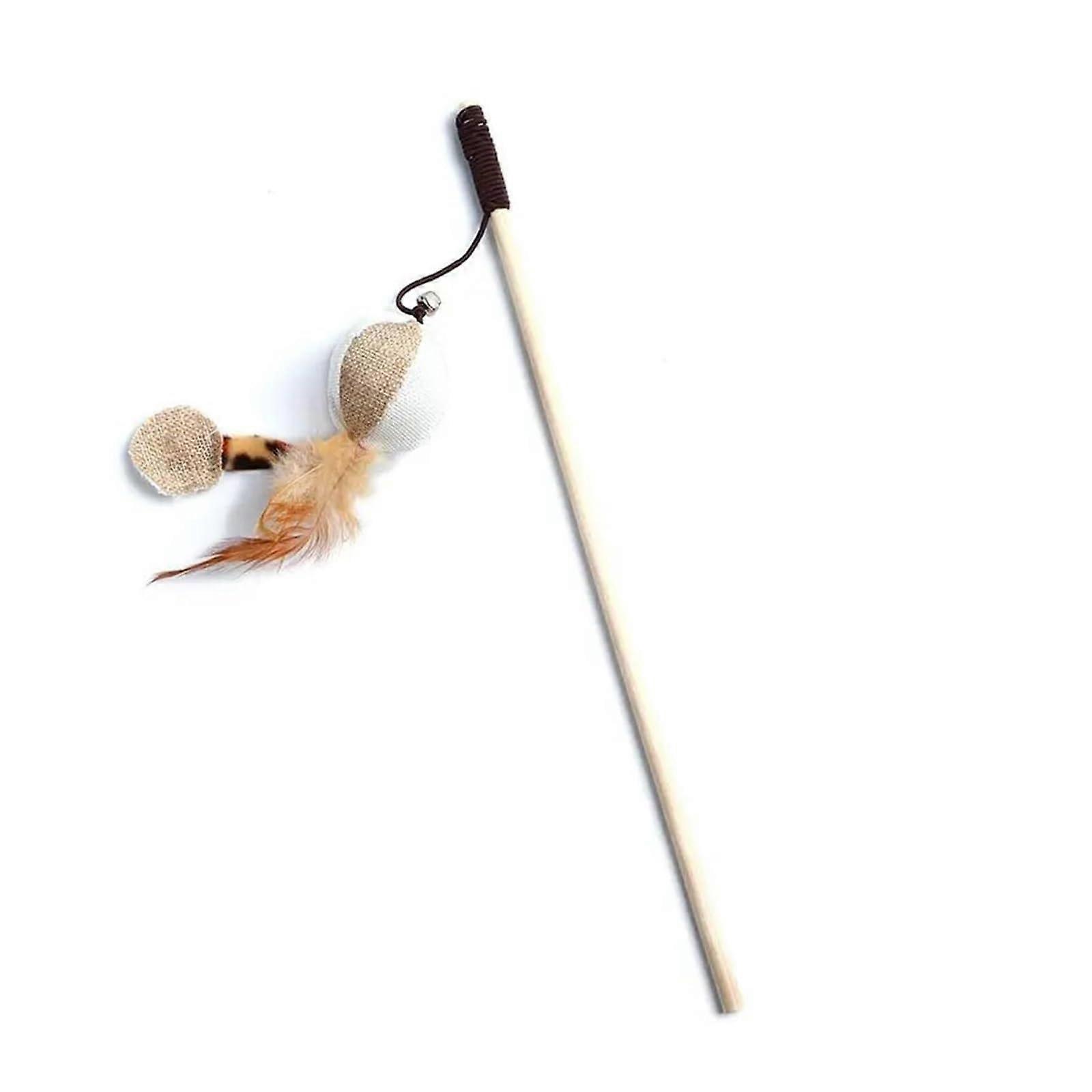 Feather Cat Toy Wand With Wooden Stick For Indoor Cats  Interactive Kitten Play Toy, Colorful Pumpkin Teaser