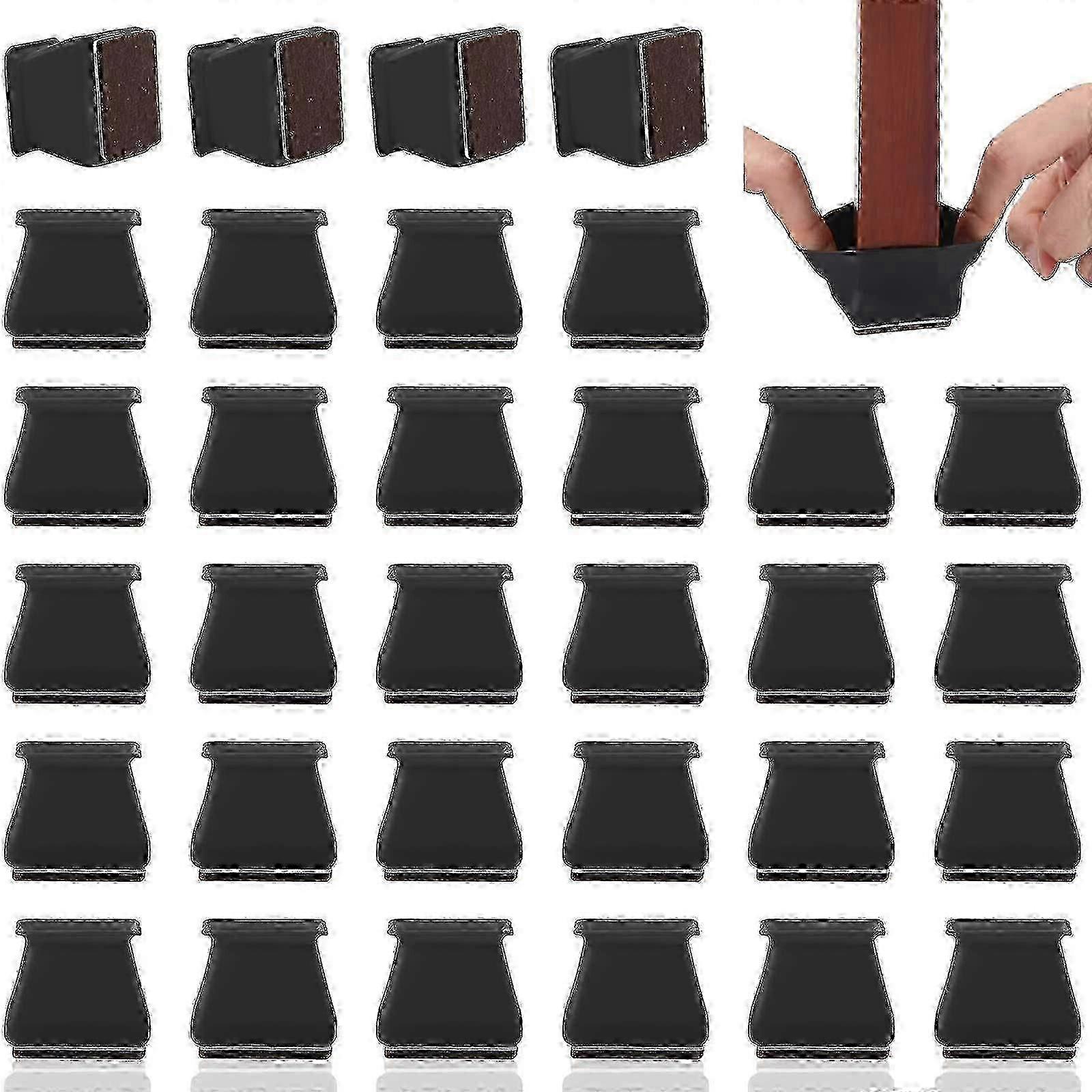 32PCSシリコン&フェルトチェアレッグプロテクター、堅木張りの床、滑り止め家具スライダー、床保護パッド付き