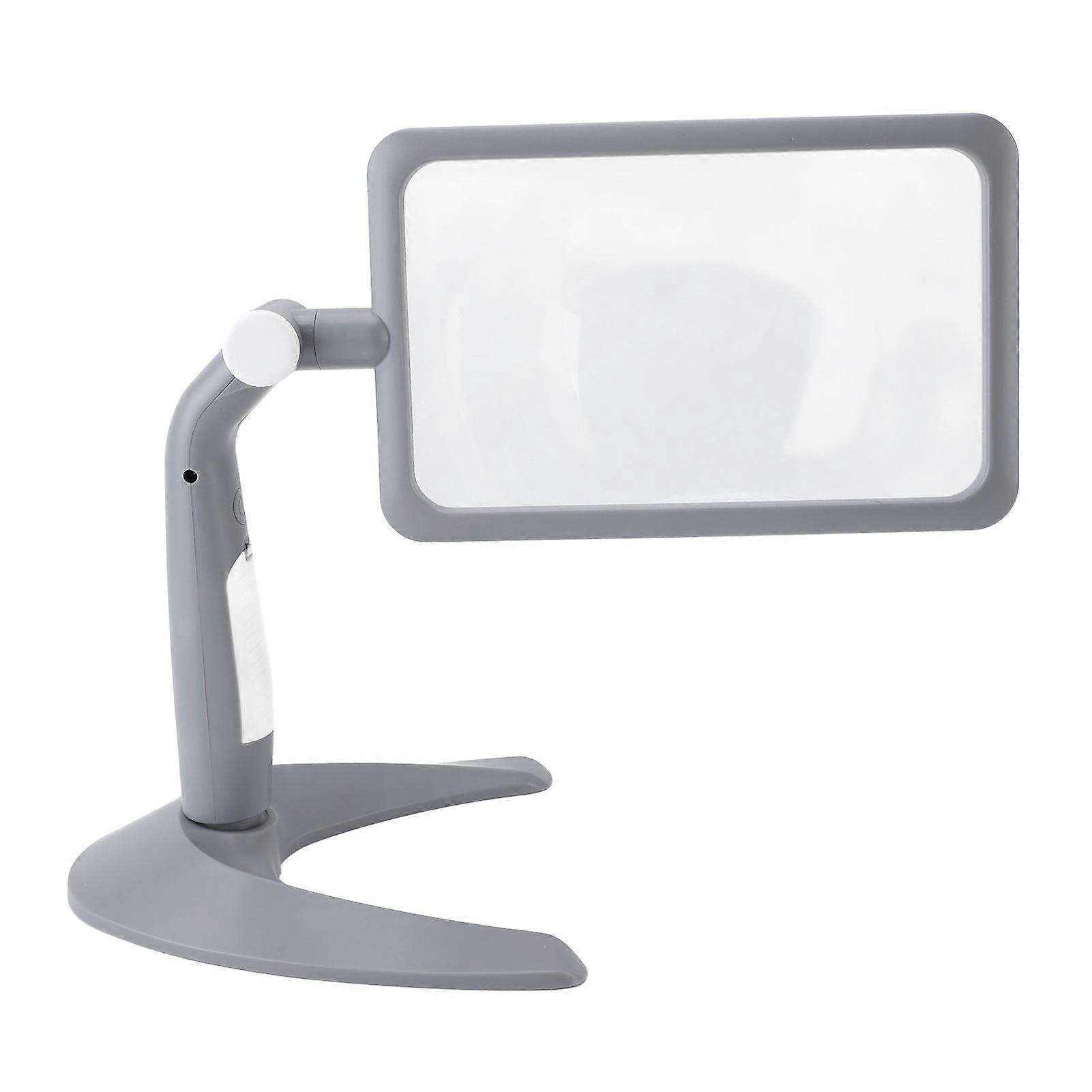 Magnifying Glass with Light Stand 48 LEDs 2.5X Rotating 3 Color Temp Adjustable Magnifier for Reading Seniors Low Vision Black 