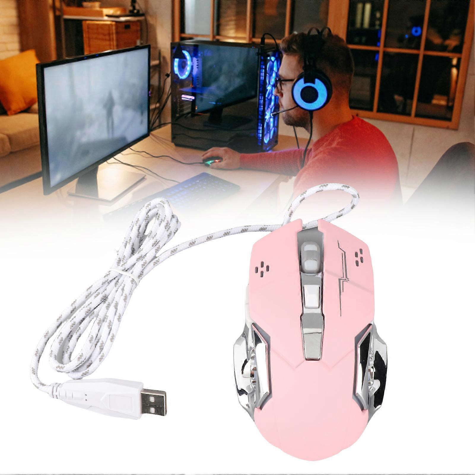 Wired Gaming Mouse USB Optical Computer Mouse with RGB Backlight 4 Adjustable DPI Up to 3600 Laptop Silent Mouse for Win 7 8 10