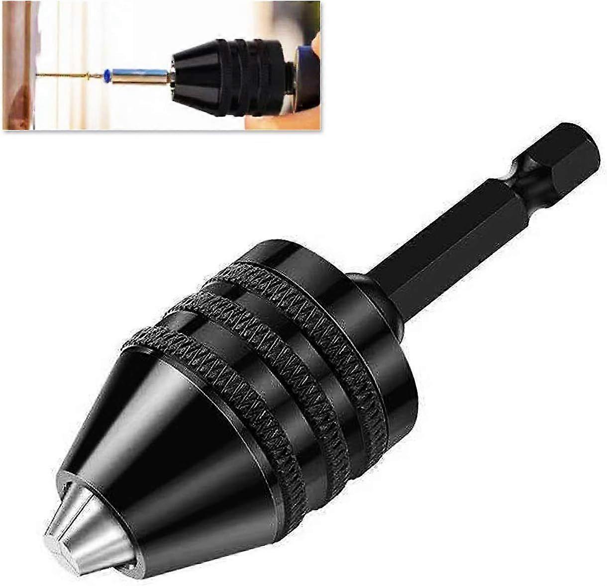 SeraphinaT Mini Drill Chuck Adapter 0.3-6.5mm Keyless Quick Change Mini Drill