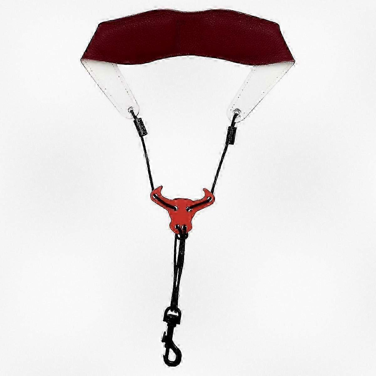 Adjustable Universal Saxophone Neck Strap with Quick-Release Clip, Soft Leather Support for Alto, Tenor, Baritone, and Soprano Saxophones