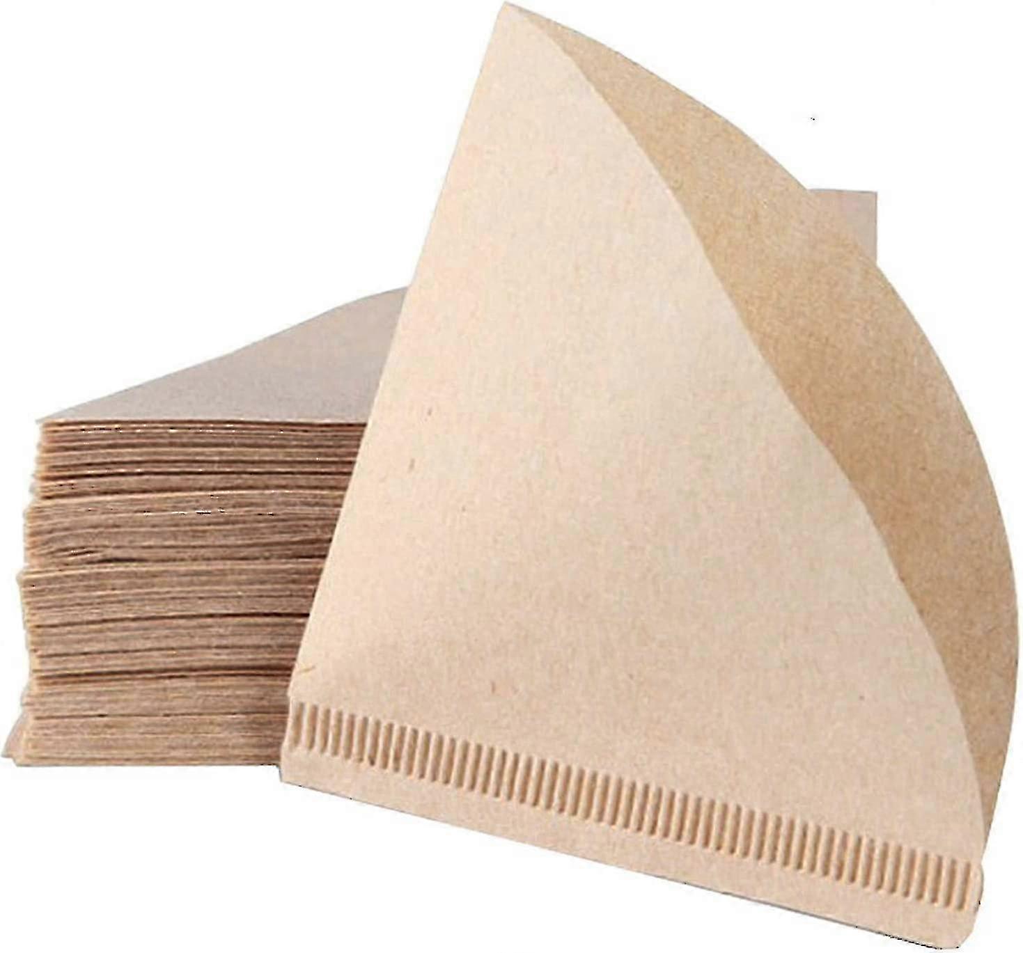 V-Shaped Unbleached Disposable Paper Coffee Filters for V60 100 Pack - Ideal for  Days Use