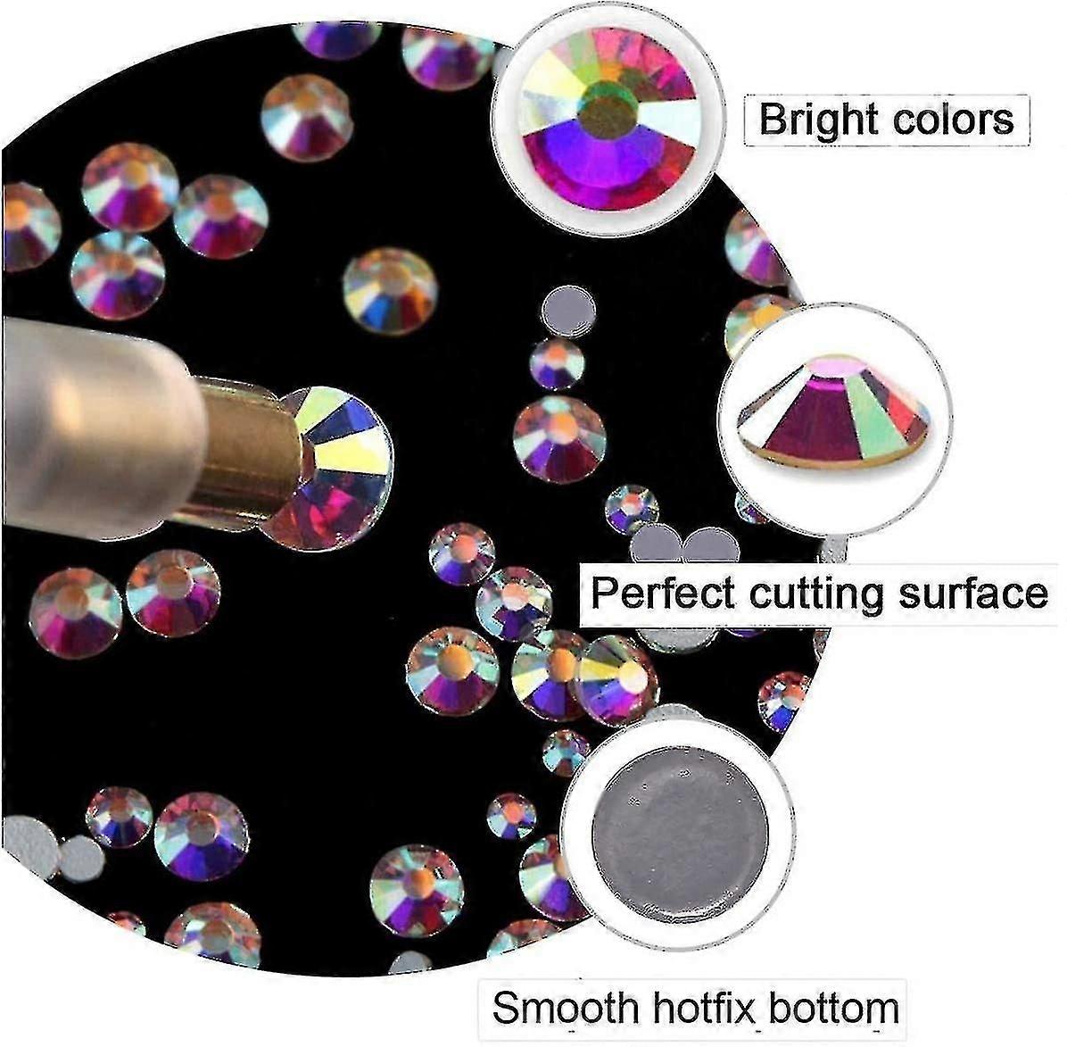 6000pcs Rhinestones Flat Back Gemstone Crystal Set With Clear And Clea