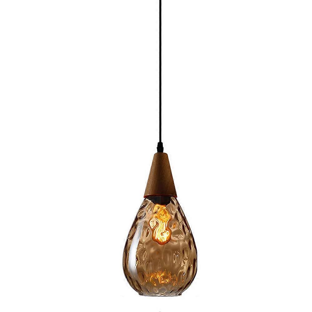 1Light Pendant Light Teardrop Glass Adjustable Contemporary Ceiling Light Kitchen Island Yellow