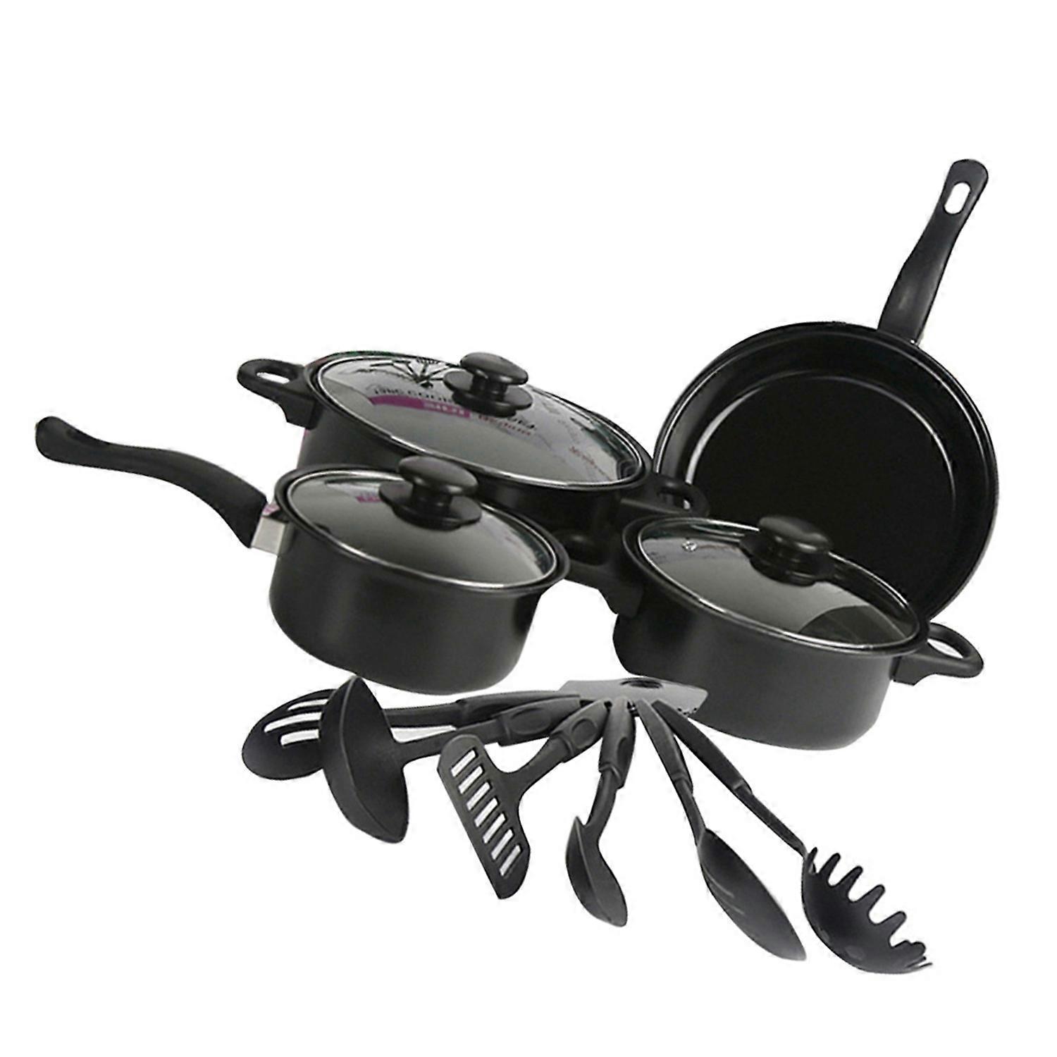 13PCS Nonstick Cookware Set Medical Stone Coating Ergonomic Handle Cooking Set with Milk Pot Soup Po
