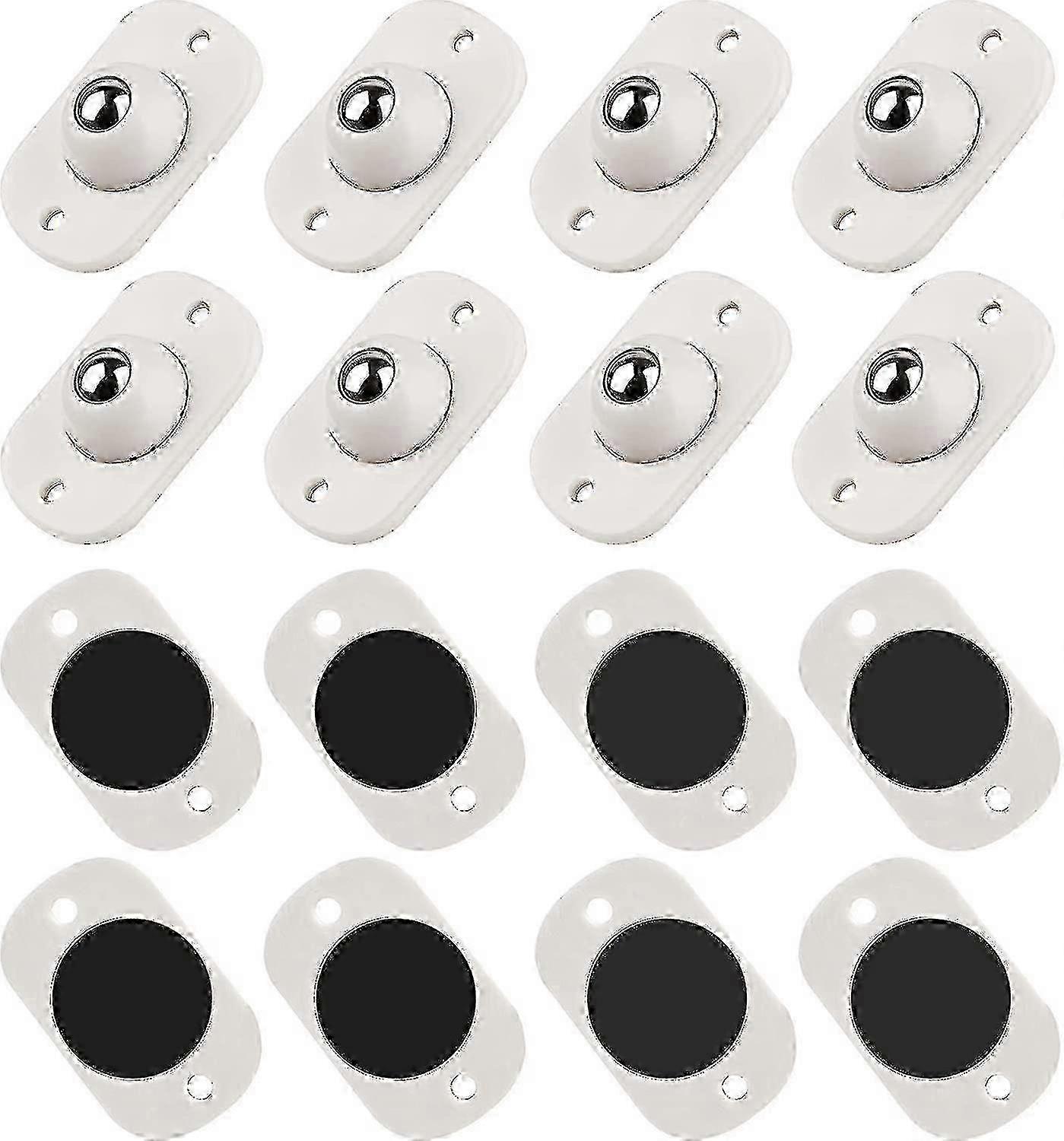 16 Pack Self Adhesive Caster Pulley Rollers Small Solid Abs Caster Wheels Mini Casters Movable Accessories For Diy Toy Car Trash Can Storage Container