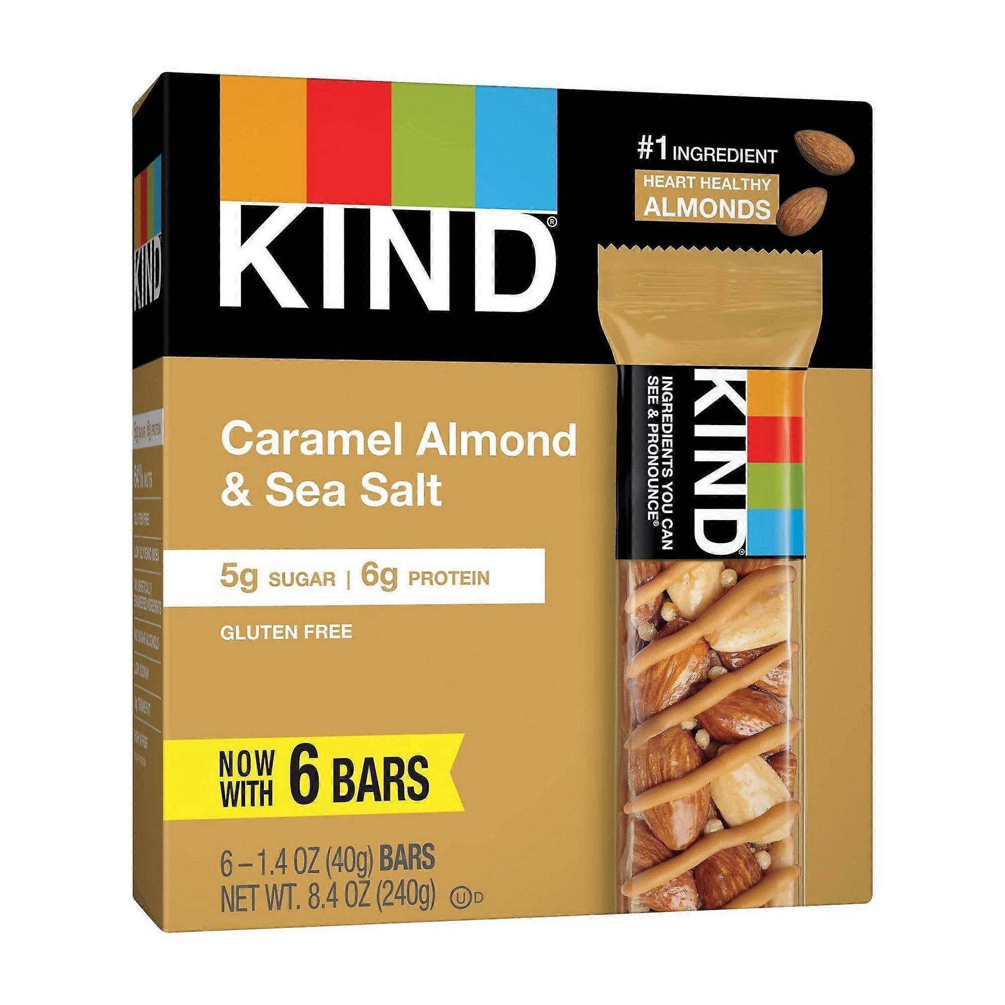 Kind Caramel Almond & Sea Salt Bars グルテンフリーエナジーバー、6個入り