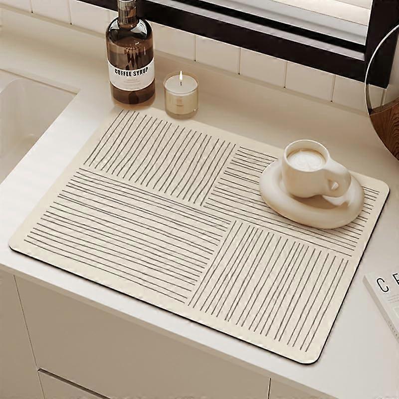Dish Drying Mat Diatomaceous Quick Absorbent Drainer for Kitchen Sink & Coffee Machine 2 Pack 40x50cm