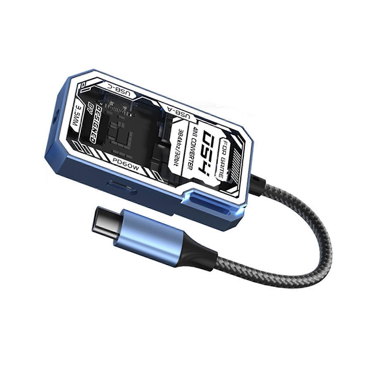 4 Port Clear USB C Hubs 5Gbps Transfer Speed Portable Expansion Dock for Gaming Laptop Tablets & Mobile Office Setups Multicolor