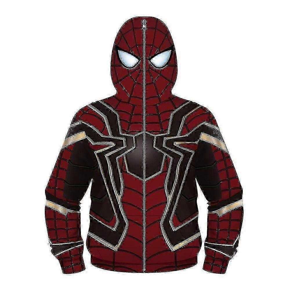 Kids Boy Spider-man Hoodies Hooded Zip Coat Sweatshirt Jacket Top Outwear Fans Gifts