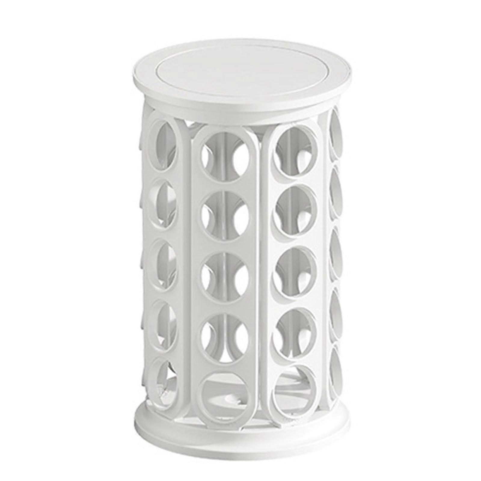 40 Count Rotating Coffee Pods Storage Rack ABS Organiser For Home Office Rotating Countertop Stand White Pod Dispenser
