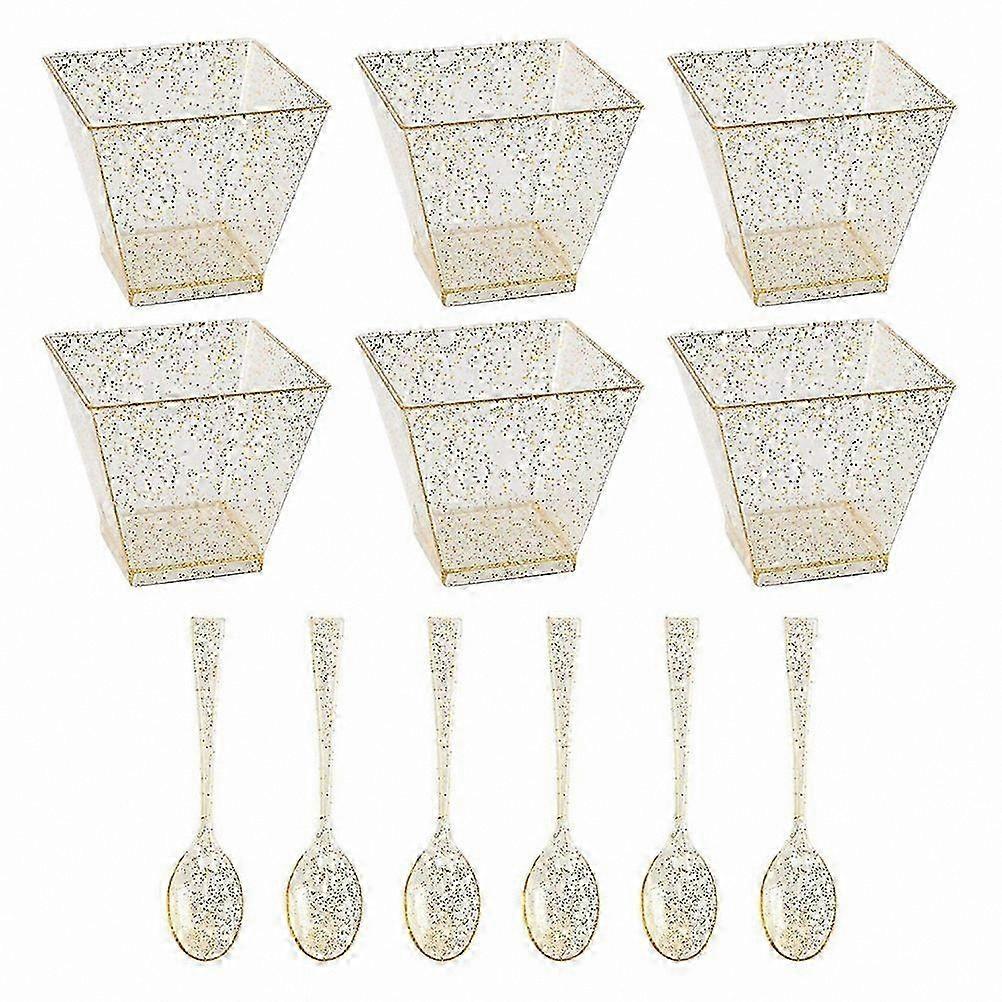 Plastic Dessert Cups for Ice Cream, Pudding, Yogurt Storage - 1 Set