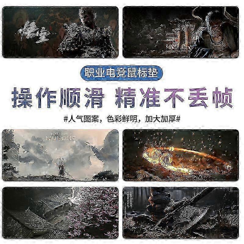 Black Myth Goku Pattern Mouse Pad Keyboard Pad Plus Boys Girls Gaming Gaming Keyboard Pad